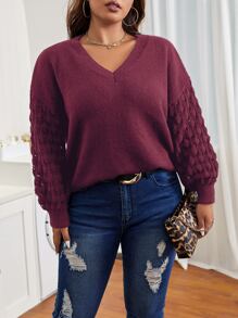 Celure Plus Drop Shoulder Jumper - Purple - View 4