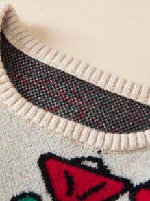 Baby Floral Pattern Ruffle Hem Jumper Dress - Khaki - View 3