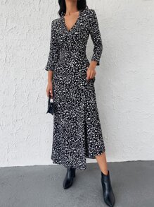 EURMUSE Vestido con estampado - Negro - Ver 1
