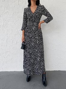 EURMUSE Vestido con estampado - Negro - Ver 4