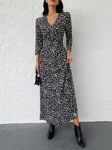 EURMUSE Vestido con estampado - Negro - Ver 5