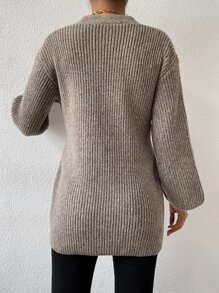 SHEIN Clasi Cárdigan de plumero de hombros caídos