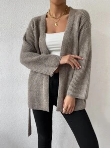 SHEIN Clasi Cárdigan de plumero de hombros caídos