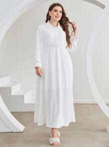 Modelyn 大碼前紐扣連衣裙和圍裹背心上衣 - 彩色 - 查看 3