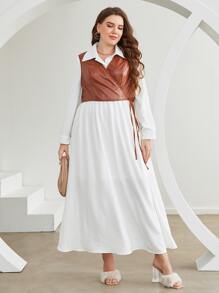 Modelyn 大碼前紐扣連衣裙和圍裹背心上衣 - 彩色 - 查看 6