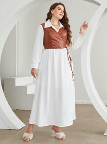 Modelyn 大碼前紐扣連衣裙和圍裹背心上衣 - 彩色 - 查看 7