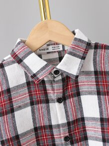 Boys 1pc Tartan Button Up Shirt - Multicolor - View 5
