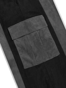 Manfinity Roghcode Men Two Tone Corduroy Cargo Trousers - Multicolor - View 5