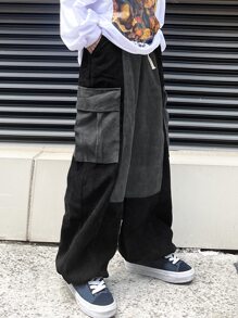 Manfinity Roghcode Men Two Tone Corduroy Cargo Trousers - Multicolor - View 6