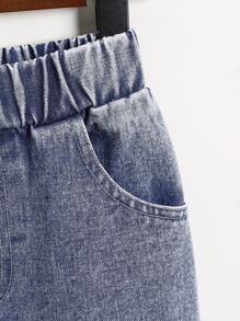 Tween Boy Slogan Graphic Ripped Jeans Chic Outfits For Autumn/Winter - Light Wash - View 4