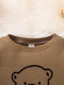 SHEIN Young Boy Bear Pattern Sweatshirt - Brown - View 5