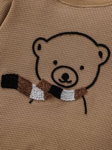 SHEIN Young Boy Bear Pattern Sweatshirt - Brown - View 6