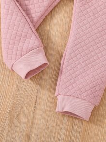 Toddler Girls Quilted Bow Front Joggers - Dusty Pink - View 3