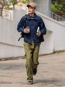 DAZY Men Drop Shoulder Denim Jacket - Dark Wash - View 5