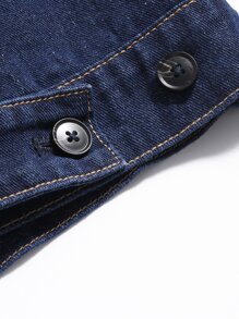 DAZY Men Drop Shoulder Denim Jacket - Dark Wash - View 7