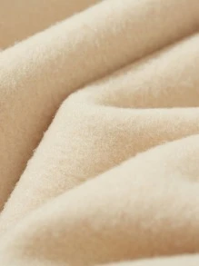 Manfinity Men Slogan & Picture Print Kangaroo Pocket Drawstring Thermal Hoodie - Apricot - View 4