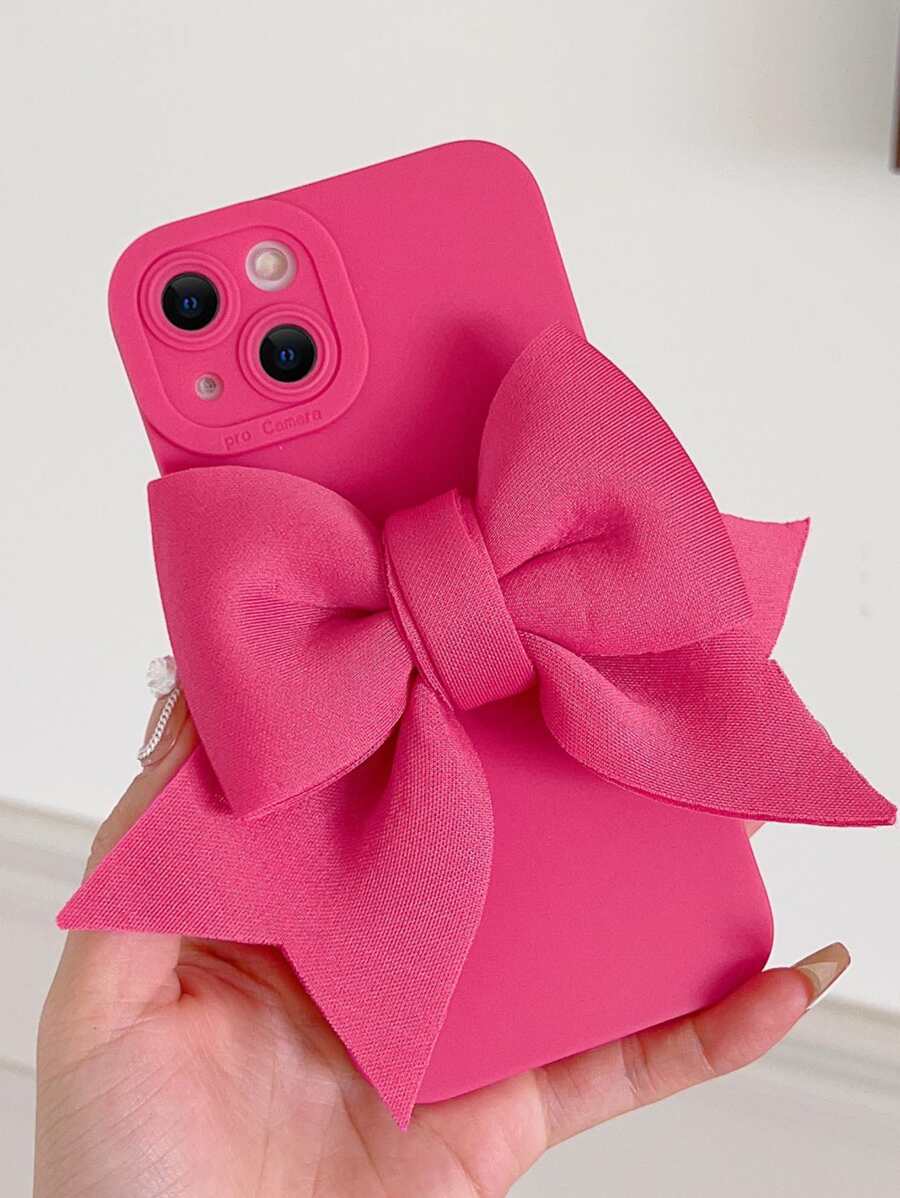 3d Funda para móvil con diseño de lazo - Rosa Fucsia - Ver 1