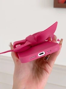 3d Funda para móvil con diseño de lazo - Rosa Fucsia - Ver 3