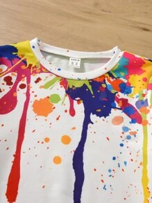 Niñas Sudadera con estampado de tinte de salpicadura