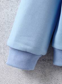 Tween Boy Zip Up Drop Shoulder Sweatshirt Without Tee - Blue - View 4