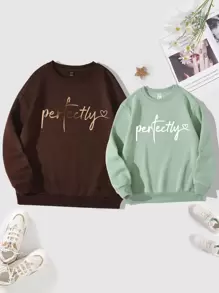 青少女字母圖案保暖衣衫