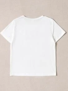 Girls Heart & Slogan Graphic Tee - White - View 2