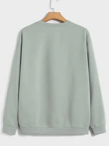 Manfinity Men Slogan Graphic Pullover - Mint Green - View 2