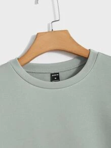 Manfinity Men Slogan Graphic Pullover - Mint Green - View 3