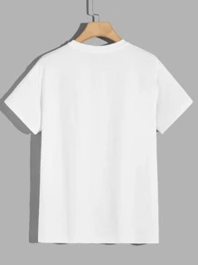 Manfinity Men Japanese Letter & Cartoon Graphic Tee - White - View 2