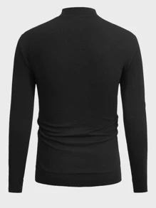Manfinity VCAY Men Letter Graphic Mock Neck Sweatshirt, For Fall Winter - Black - View 2