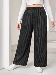 SHEIN EZwear Plus Vertical Striped Suit Trousers