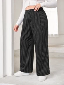 SHEIN EZwear Plus Vertical Striped Suit Trousers