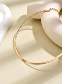 1入組極簡風格項鍊 - 金黃色 - 查看 2