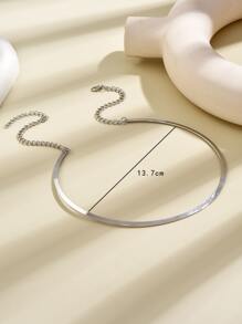 1pc Simple Necklace - Silver - View 3