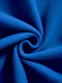 SHEIN EZwear Letter Graphic Zip Up Thermal Lined Drawstring Hoodie - Royal Blue - View 8