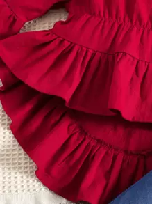 嬰兒荷葉邊荷葉袖襯衫和喇叭褲 - 彩色 - 查看 4