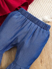 嬰兒荷葉邊荷葉袖襯衫和喇叭褲 - 彩色 - 查看 6