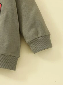 Baby Letter Graphic Sweatshirt & Joggers - Army Green - View 4