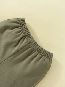 Baby Letter Graphic Sweatshirt & Joggers - Army Green - View 5