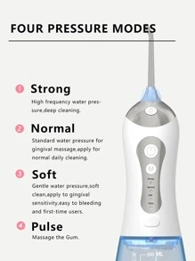 1 pieza Irrigador oral eléctrico para el agua y 2 piezas Boquilla - Blanco - Ver 5
