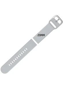 2023 Item 1pc Dây đeo đồng hồ thể thao bằng silicon mềm cổ điển màu xám dành cho nam/nữ Tương thích với Huawei Watch GT3pro/Samsung Galaxy Watch4 Dây đeo đồng hồ silicon Dây đeo đồng hồ thể thao 20mm - Xám - Xem 3