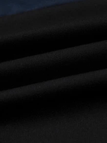 Manfinity Homme Men Color Block Letter Embroidery Drawstring Loose Hoodie - Multicolor - View 3