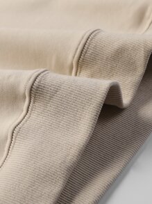 Manfinity Hombres Sudadera con bordado de cuello redondo - Albaricoque - Ver 5