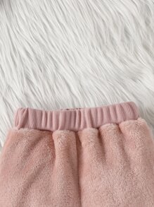 嬰兒卡通和字母刺繡衛衣和褲子