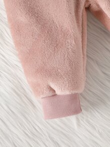 嬰兒卡通和字母刺繡衛衣和褲子