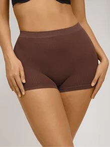 Solid Simple Shortie Brief - Rust Brown - View 1