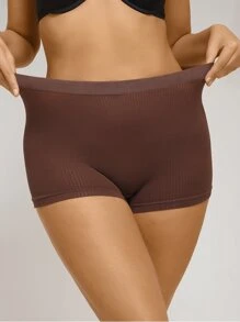 Solid Simple Shortie Brief - Rust Brown - View 3