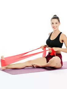 1pc Yoga Stretch Resistance Band - Red - View 1