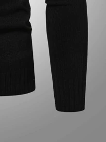 Manfinity 男士撞色麻花編織套頭毛衣 - 彩色 - 查看 4