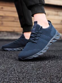 DaoLxi Men's Sneakers Ultra-Lightweight Sports Shoes Mesh Breathable Running Shoes Gym Shoes Unisex Casual Shoes Ladies' Shoes Flat Shoes - Navy Blue - View 6